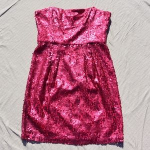 BCBGMAXAZRIA Strapless Sequin Dress